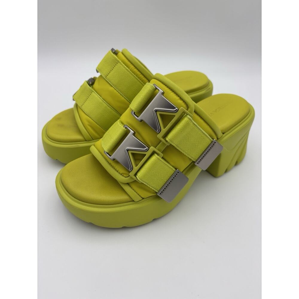 Bottega Veneta Flash Buckle Mule Sandal Neon Yellow Chartreuse Size 39 / 9 - Picture 2 of 16